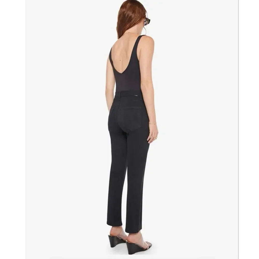 Mother High Waisted Rider Ankle Jeans Not Guilty Black Size 27 EUC